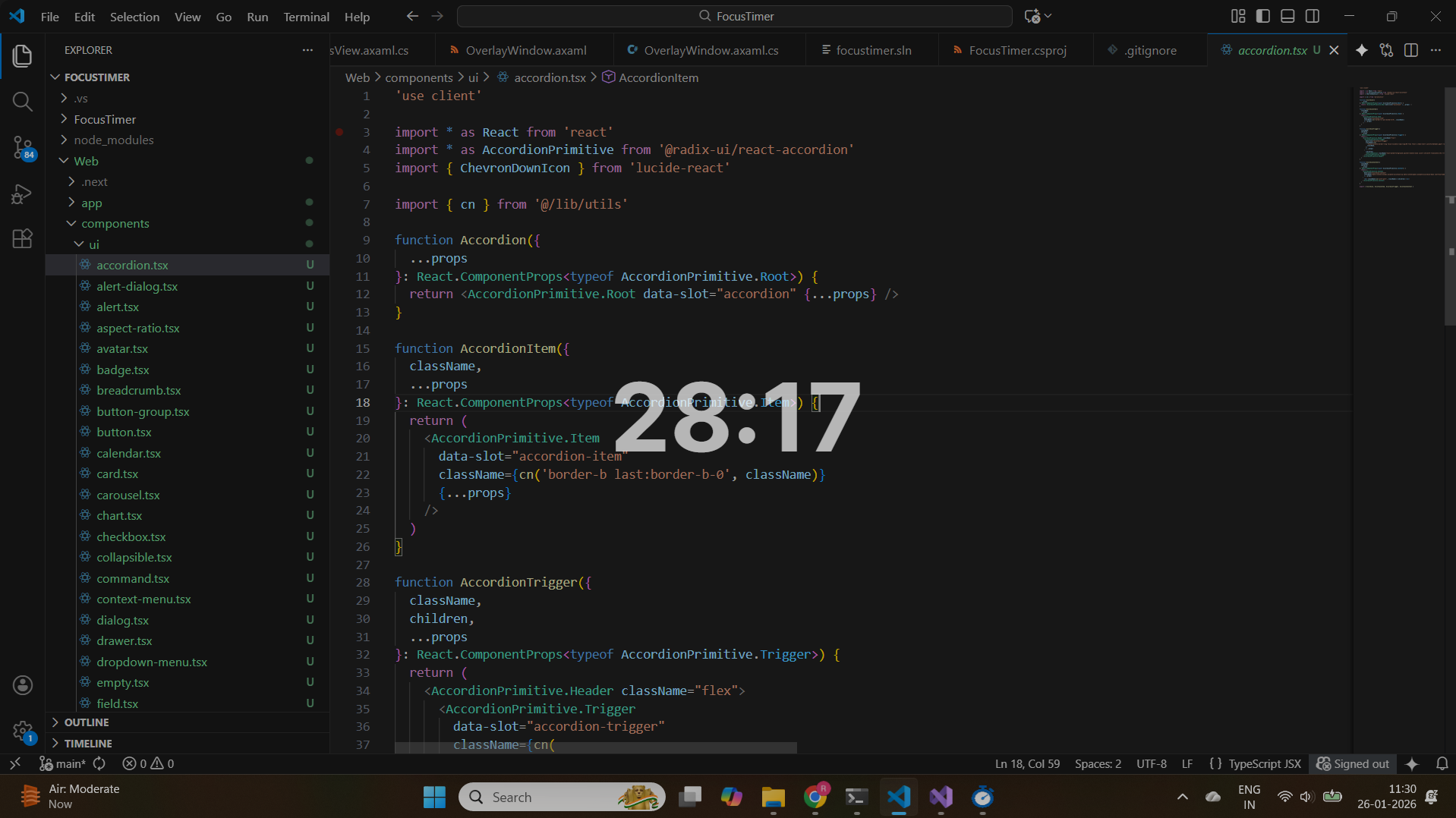 Focus Timer application screenshot